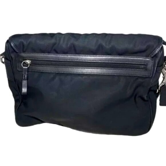 COACH KIJ-7435 Rare 1980's Black Twill and Leather Crossbody Bag - Picture 9 of 9